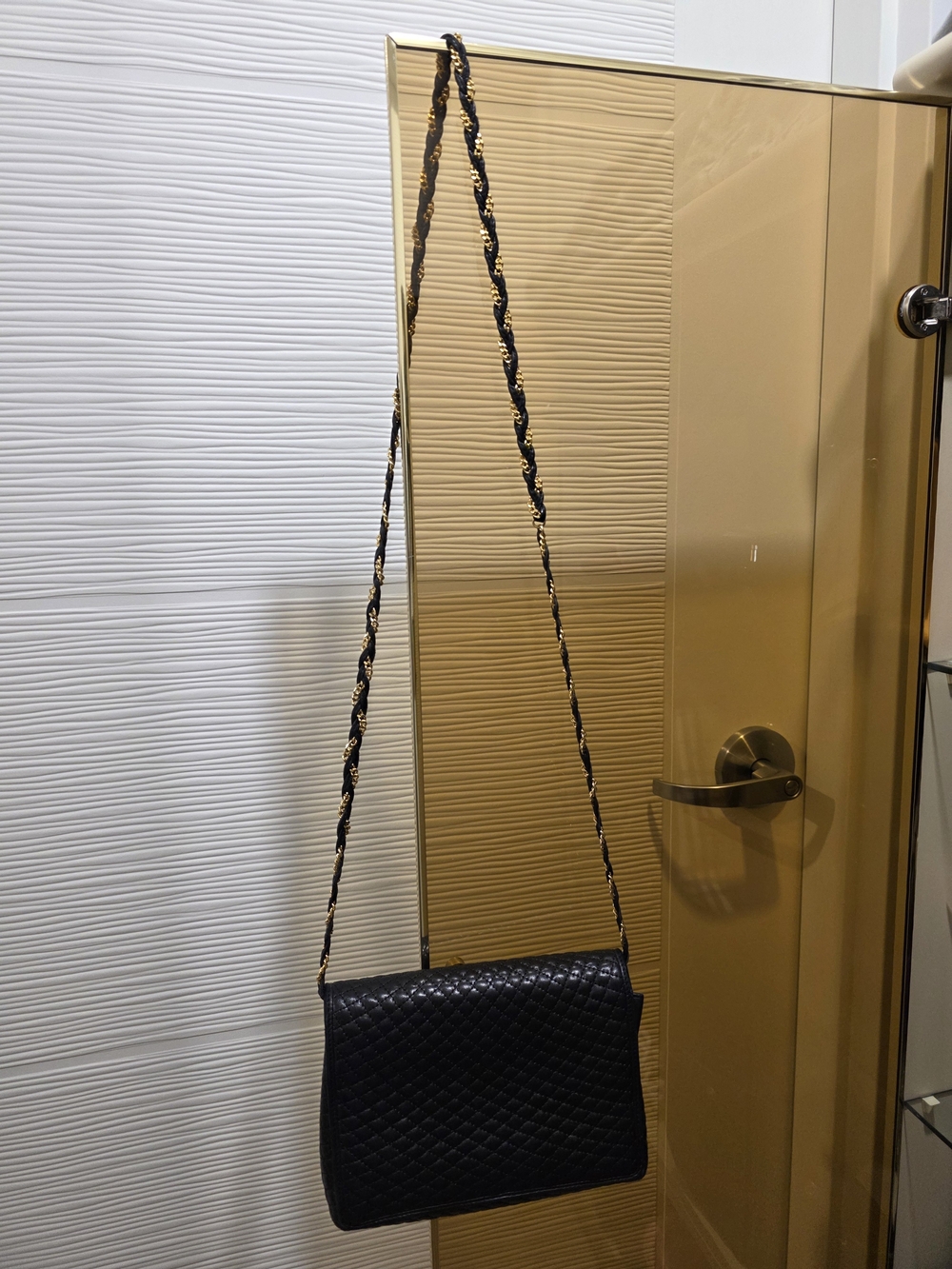 Black Quilted Chain-Strap Shoulder Bag
